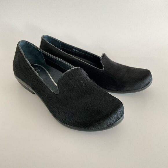 Pony Hair Dansko Olivia Loafer Low Comfort Heel Black 38 - Picture 12 of 13